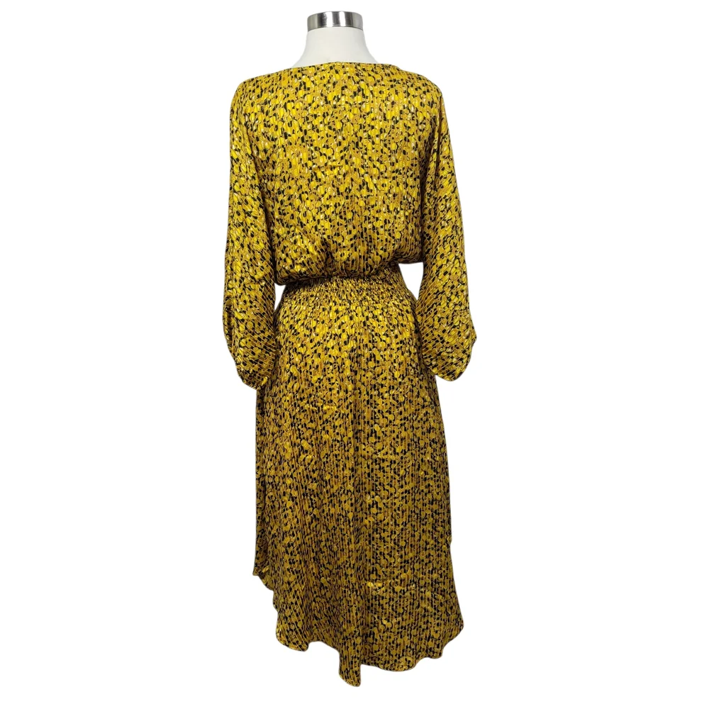 NWT Anthropologie Marigold Yellow Boho Midi Dress XS Smocked Waist - Picture 7 of 11